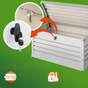 Kovový úložný box METALBOX, 385L, 120x62x63cm, šedá Gardebruk