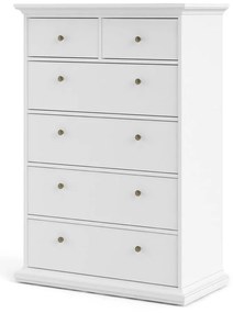 Biela vysoká komoda 96x140 cm Paris – Tvilum