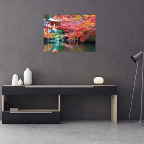 Sklenený obraz - Orientálna krajina (70x50 cm)