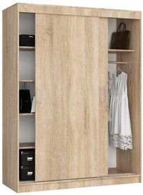 Šatníková skriňa s posuvnými dverami 150 cm CLP mono dub sonoma
