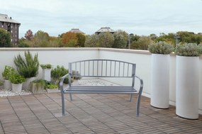 LONGWELL INDUSTRIAL LTD Záhradná lavica s opierkou, kovová konštrukcia - grafit