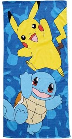 Bavlnená plážová osuška Pokémon - motív Pikachu a Squirtle - 100% bavlna - 70 x 140 cm