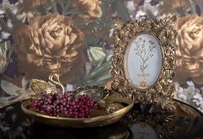 Zlatá antik dekoratívna misa/tanier s labutou Swan - 25*20*9 cm