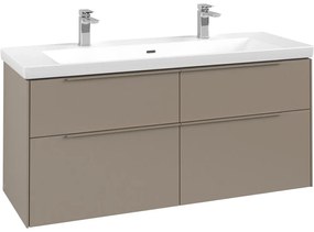 VILLEROY &amp; BOCH Subway 3.0 závesná skrinka pod umývadlo, 4 zásuvky, 1272 x 478 x 429 mm, Taupe, C60202VM