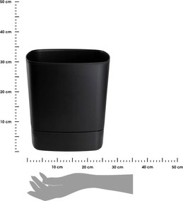 PLASTOVÝ KVETINÁČ CUBI 34X36,5 CM ČIERNA