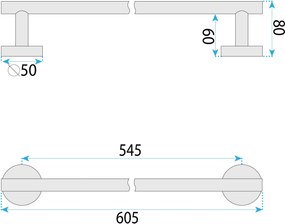 Rea Modern, kúpeľňový vešiak na uteráky 60cm, 6603, zlatá matná, REA-98003