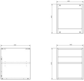 Mexen Box-A, otvorená skrinka s policou 40 cm, lesklá biela, 91AX2-0400-470-0-00