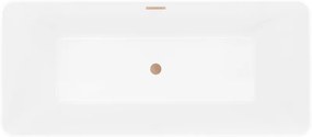 Mexen Velo Slim, voľne stojaca vaňa 170 × 75 cm, biela lesklá, medený matný prepad, 52811707500-65