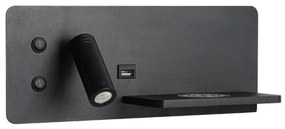 Immax 08287L-LED Nástenné sviet. s pol., USB a bezdr. nab. LED/3W/230V + LED/3W