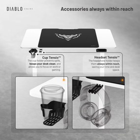 Výškovo nastaviteľný stôl Diablo X-Tensio 1100 biely