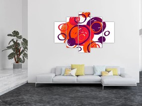 Obraz - Motív s kruhmi v teplých farbách (150x105 cm)