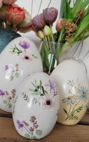 Dekorácia keramické vajíčko s farebnými kvetmi - 7*7*10 cm