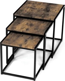 Sada 3 konferenčných stolíkov old wood AF-3003 OLW