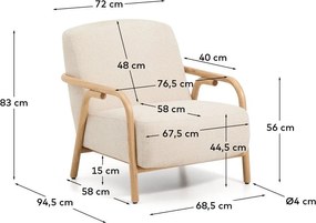 Béžové ženilkové kreslo Sylo – Kave Home