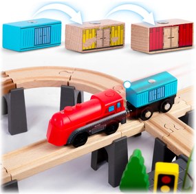 Drevené vláčikové mestečko 100 ks RK-879 Ricokids