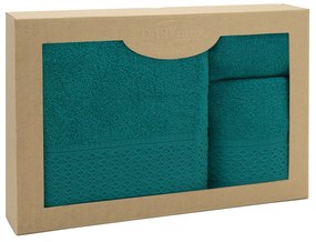 BAVLNENÉ UTERÁKY SOLANO SADA 1 KS 30X50 CM, 1 KS 50X90 CM, 1 KS 70X140 CM TMAVOTYRKYSOVÁ
