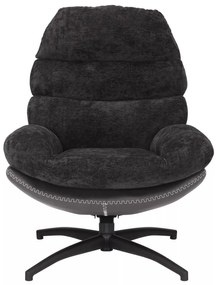 Otočné designové lounge křeslo GISELLE černé