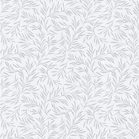 Vliesové tapety na stenu Alpha 33326-1, rozmer 10,05 m x 0,53 m, florálny vzor strieborný na svetlo sivom podklade, A.S. CRÉATION