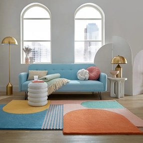 Modrý ručne tkaný vlnený koberec 150x240 cm Lozenge Bright Multi – Flair Rugs