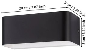 Eglo 901017 - LED Nástenné svietidlo SANIA LED/10W/230V 3000K čierna
