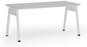 Kancelársky stôl PRIMO GAMMA, 1600 x 800 mm, biela podnož, sivá
