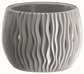 Prosperplast Okrúhly kvetináč Sandy sivý, varianta 18 cm