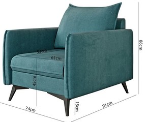 Kreslo v petrolejovej farbe Juli Bis – Ropez