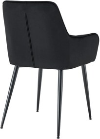 Jedálenská stolička Ferndale - zamat - čierna
