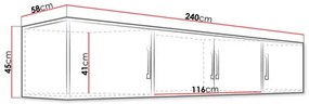 Šatníková skriňa Lenona 240 (biela). Vlastná spoľahlivá doprava až k Vám domov. 1122464