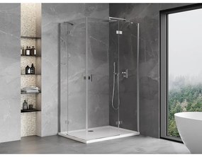 Mexen Mist-H Duo, 2-krídlový výklopný sprchový kút 95 x 100 cm, číre sklo, chrómový profil, 8A5-095L-100P-01-00