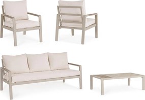 Béžová hliníková záhradná lounge súprava pre 5 Elna – Bizzotto