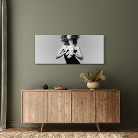 Obraz ženy v čiernych šatách (120x50 cm)