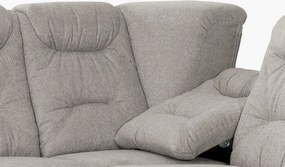 Rohová sedacia súprava Nelson, svetlo šedá látka, pravý roh, s rozkladom