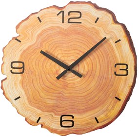 Tutumi, nástenné hodiny s imitáciou stromu 40cm MTZL20205, hnedá, ZEG-06936