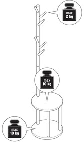 Stojan na oblečenie s odkladacou plochou