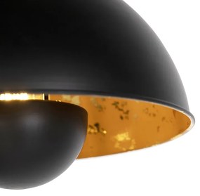 Priemyselné závesné žiarovky čierne so zlatým 2-svetlom - Magna Eglip