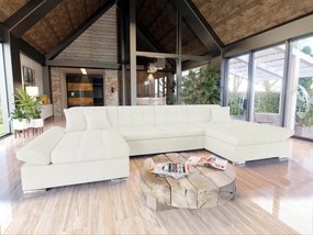 Rozkladacia rohová sedačka Agata, Dostupné poťahy: ekokoža Soft 011 + Lux 06 + Lux 5