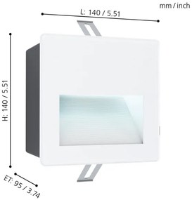 Eglo 99575 - LED Vonkajšie zápustné svietidlo ARACENA LED/3,7W/230V IP65 biela