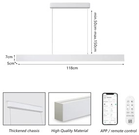 Brilagi - stmievateľný LED luster SLEEKLINE SMART LED/40W/230V Wi-Fi Tuya biely + diaľkové ovládanie