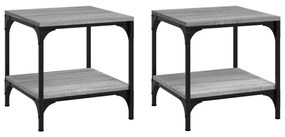 vidaXL Bočné stolíky 2 ks sivé sonoma 40x40x40 spracované drevo