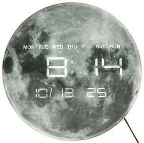 IKO Nástenné hodiny Mesiac – LED displej, 32 cm
