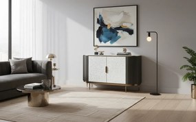 Komoda Stilig ST906 150 cm grafit/krémová/zlatá