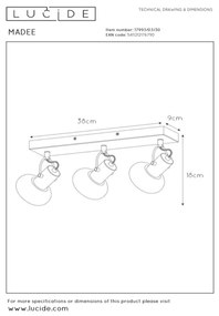 Lucide 17993/03/30 - Bodové svietidlo MADEE 3xE14/25W/230V