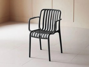 Plastová stolička TREGO s opierkami, antracitová