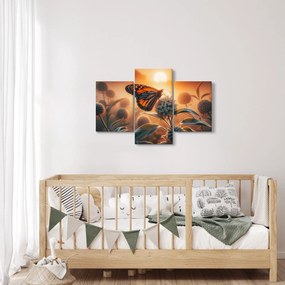 Obraz – Motýľ v zapadajúcom slnku (90x60 cm)
