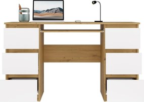Psací stůl KUBA dub artisan/bílý