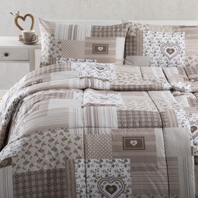 Letná sada periny a vankúša PATCHWORK, béžová