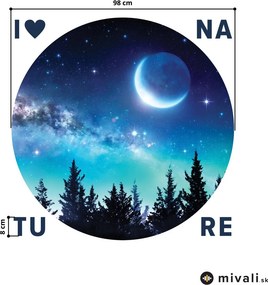 Samolepky na stenu - Vesmírny les s nápisom