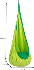 Dětské závěsné houpací křeslo NOKEL zelené