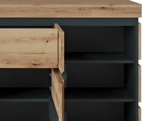 Úložná komoda Corte, dub coast/tmavo šedá